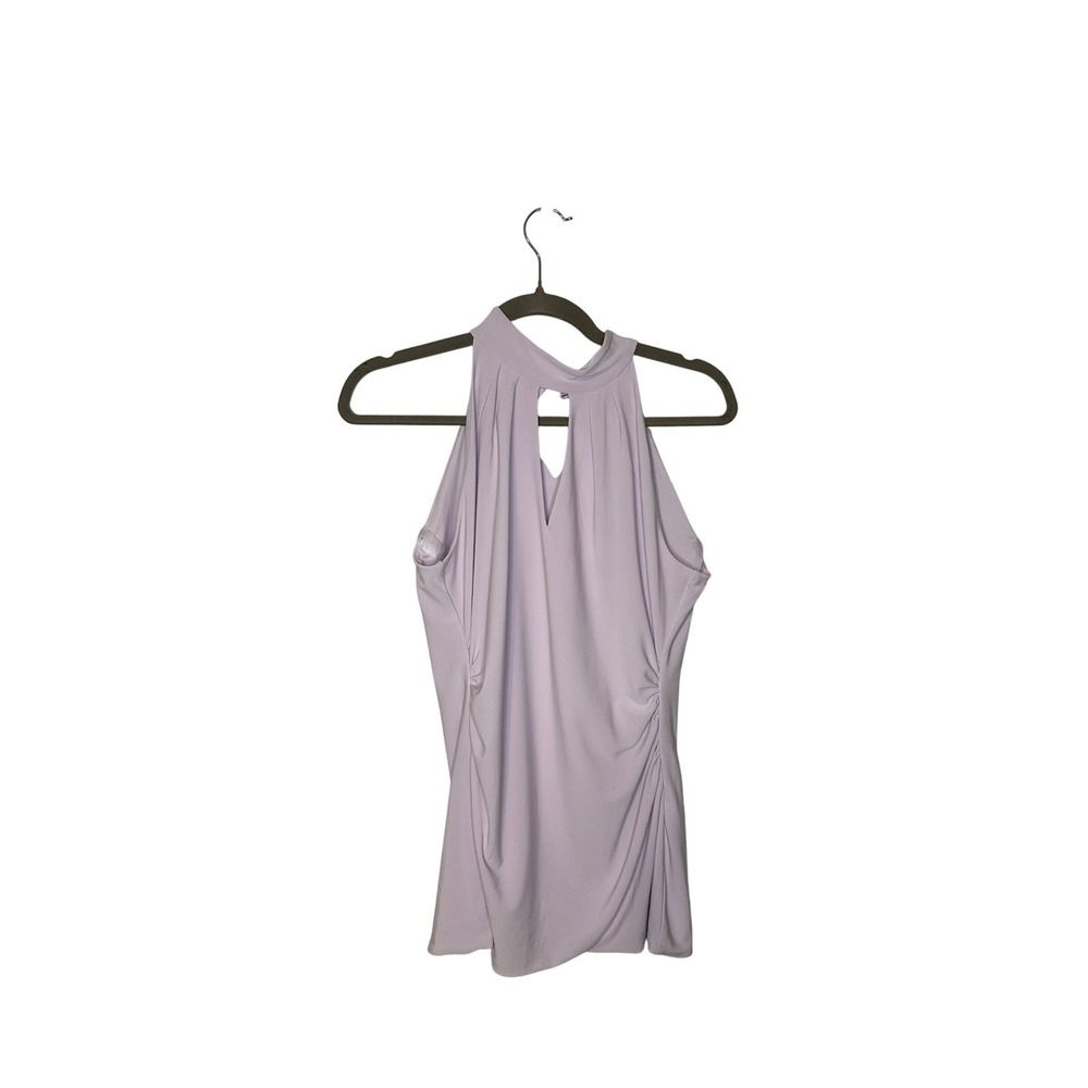 WHBH Lavender Halter Top Keyhole Ruched Sleeveless Blouse NWT - Picture 1 of 9
